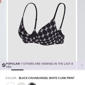 Savage X Fenty Black Caviar & Angel White Link-Print Bralette